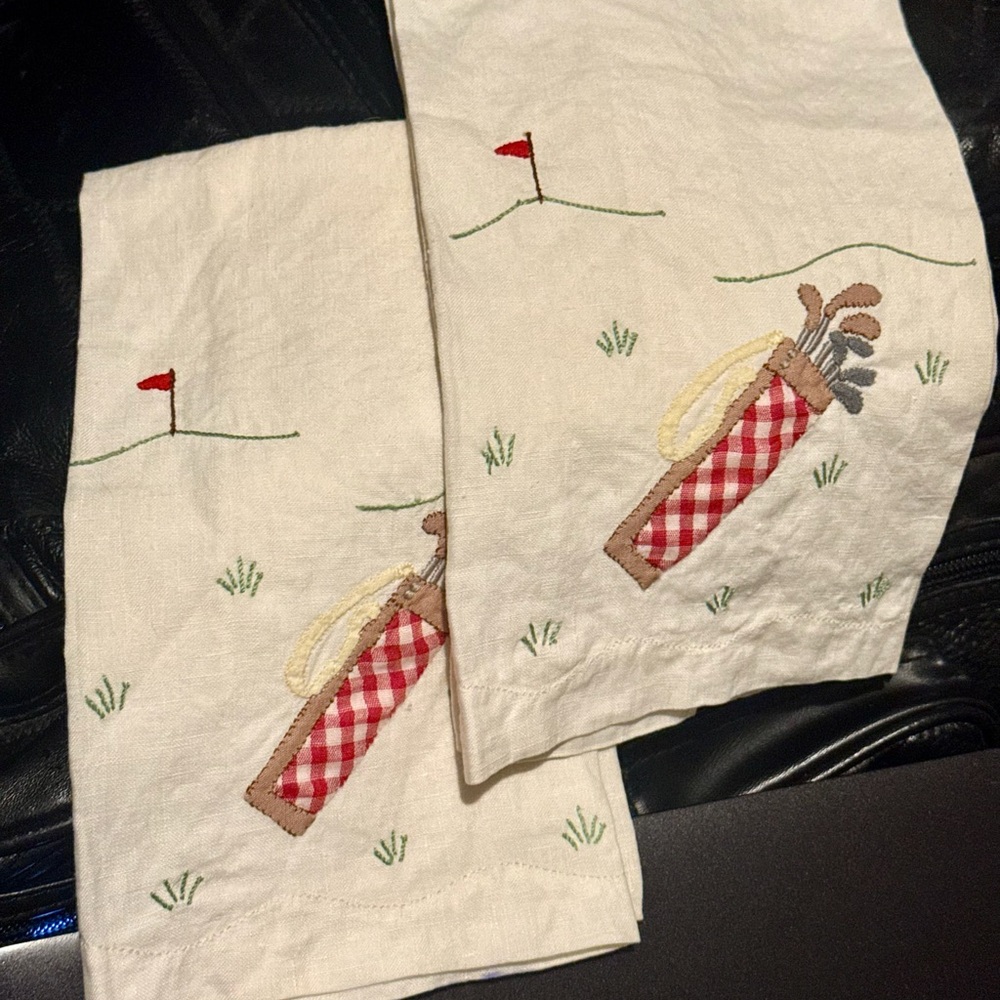 70s Vintage Linen Fingertip Towels